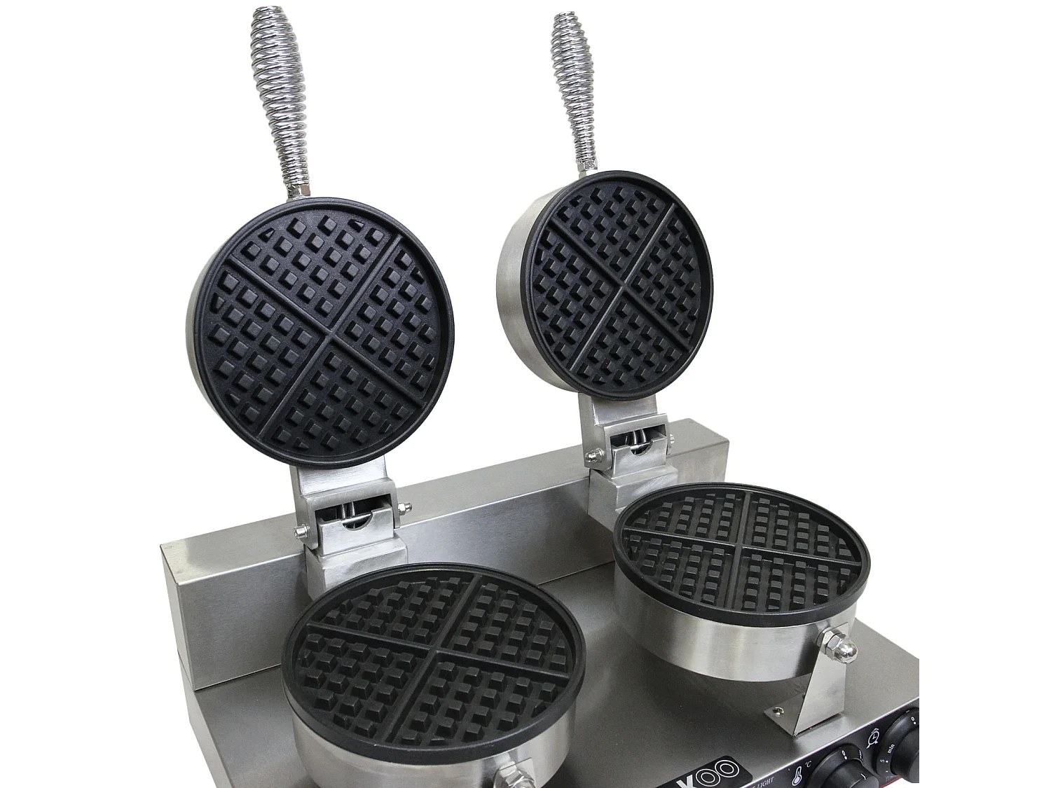 KuKoo Profi Doppel Waffeleisen Gastro-Waffeleisen Waffelautomat mit Gratis Waffelzange