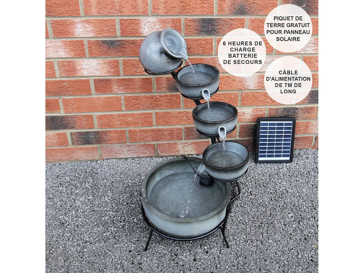 Tuinfontein - Zonne-energie - Grijs - 4 etages