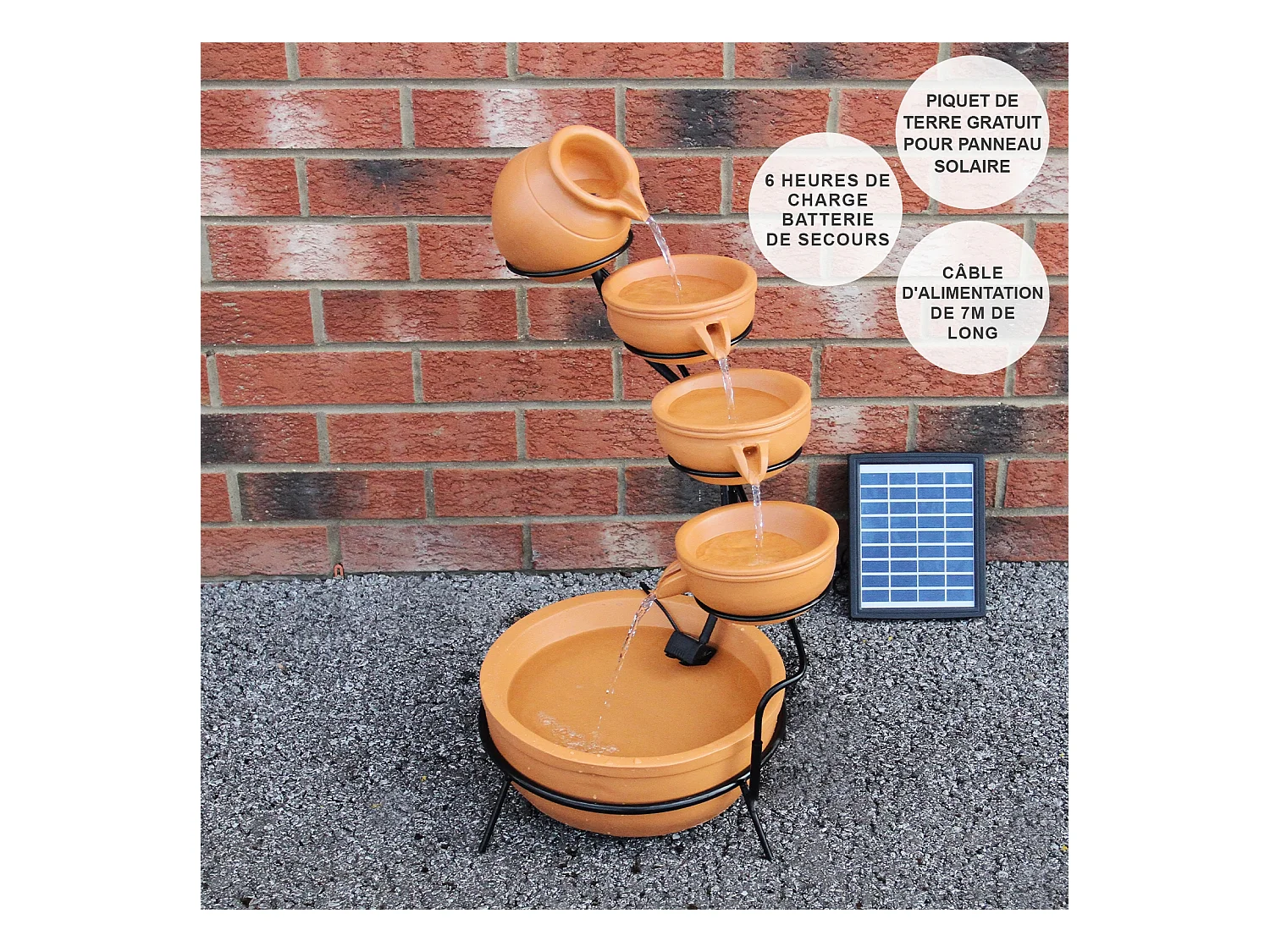 Tuinfontein - Zonne-energie - Oranje/Bruin - 4 etages