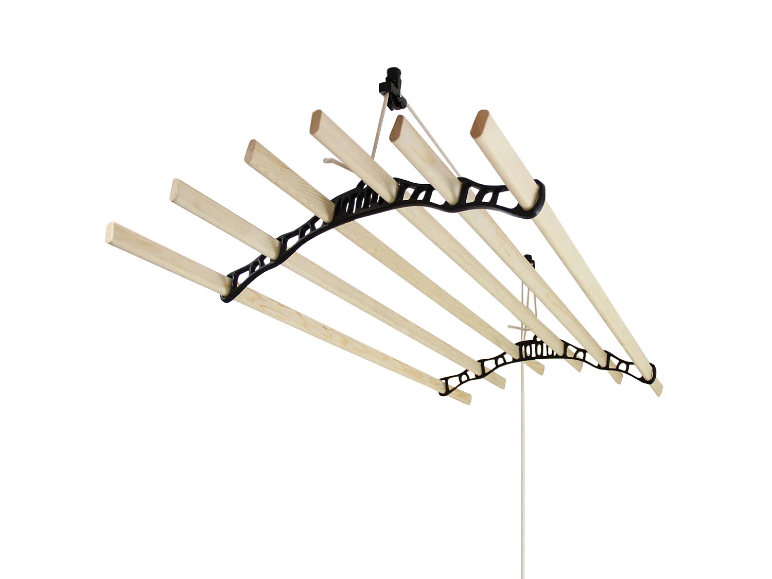 MonsterShop 1.8m Platzsparender 6 Kieferlatten Deckentrockner aus Holz Kleidetrockner Wäschetrockner Trockner Deckenwäschetrockner im Viktoranischer Stil -Schwarz