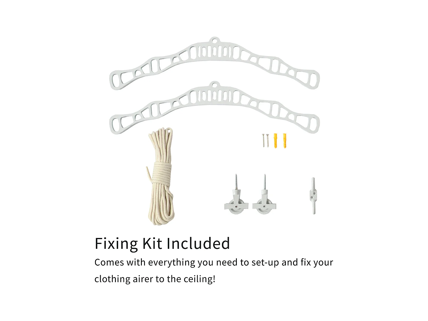 Droogrek ophangbaar plafond - wit - 1.8 meter