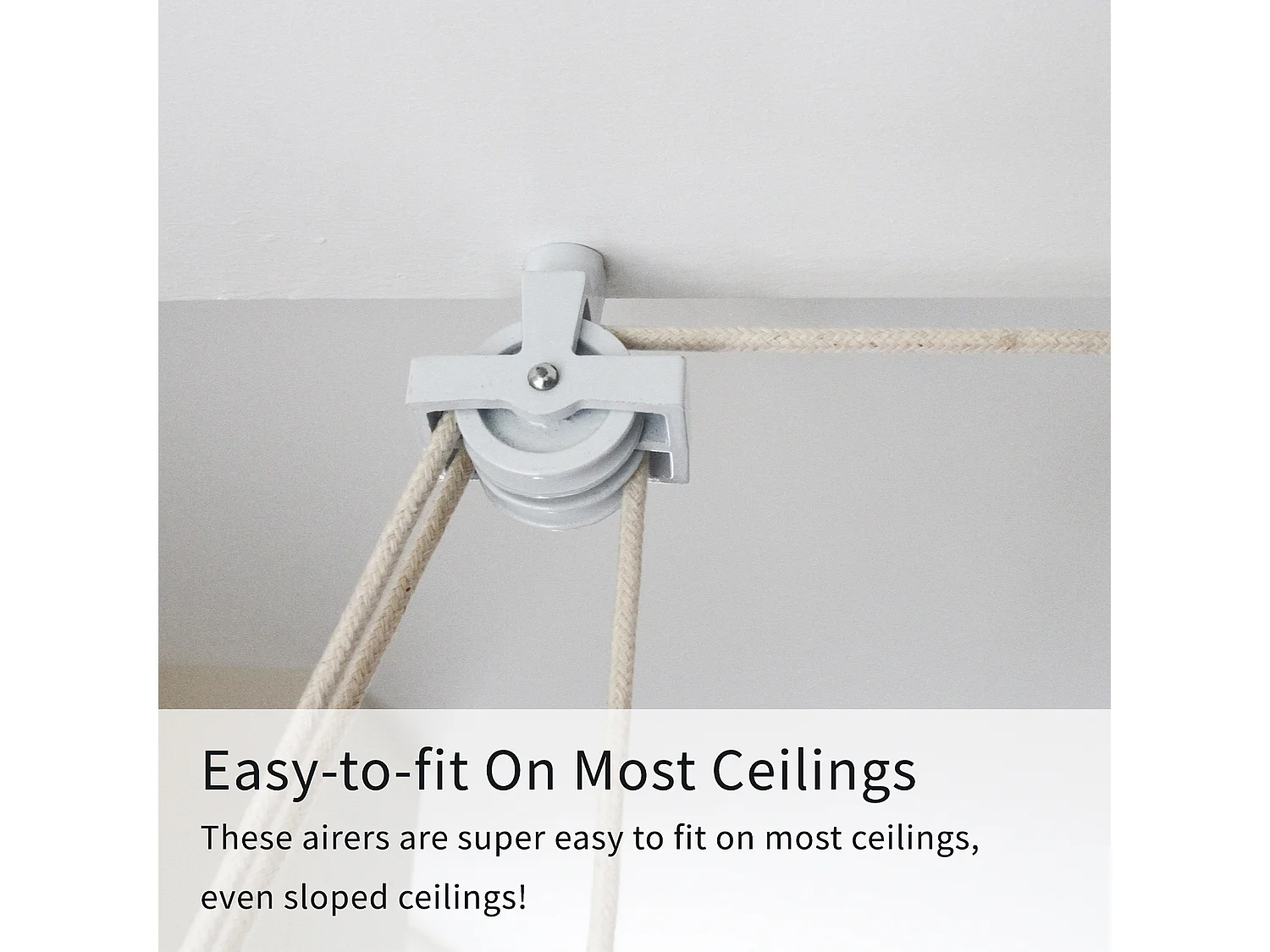 Etendoir à Linge Suspendu de 1,2 Mètre - Poulie Blanc