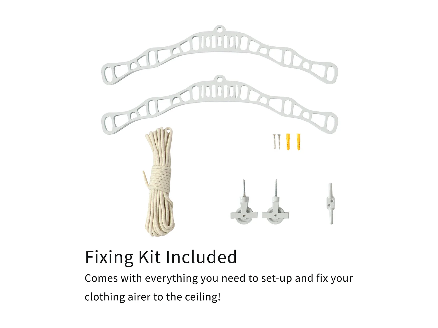 Etendoir à Linge Suspendu  - Blanc- 2m