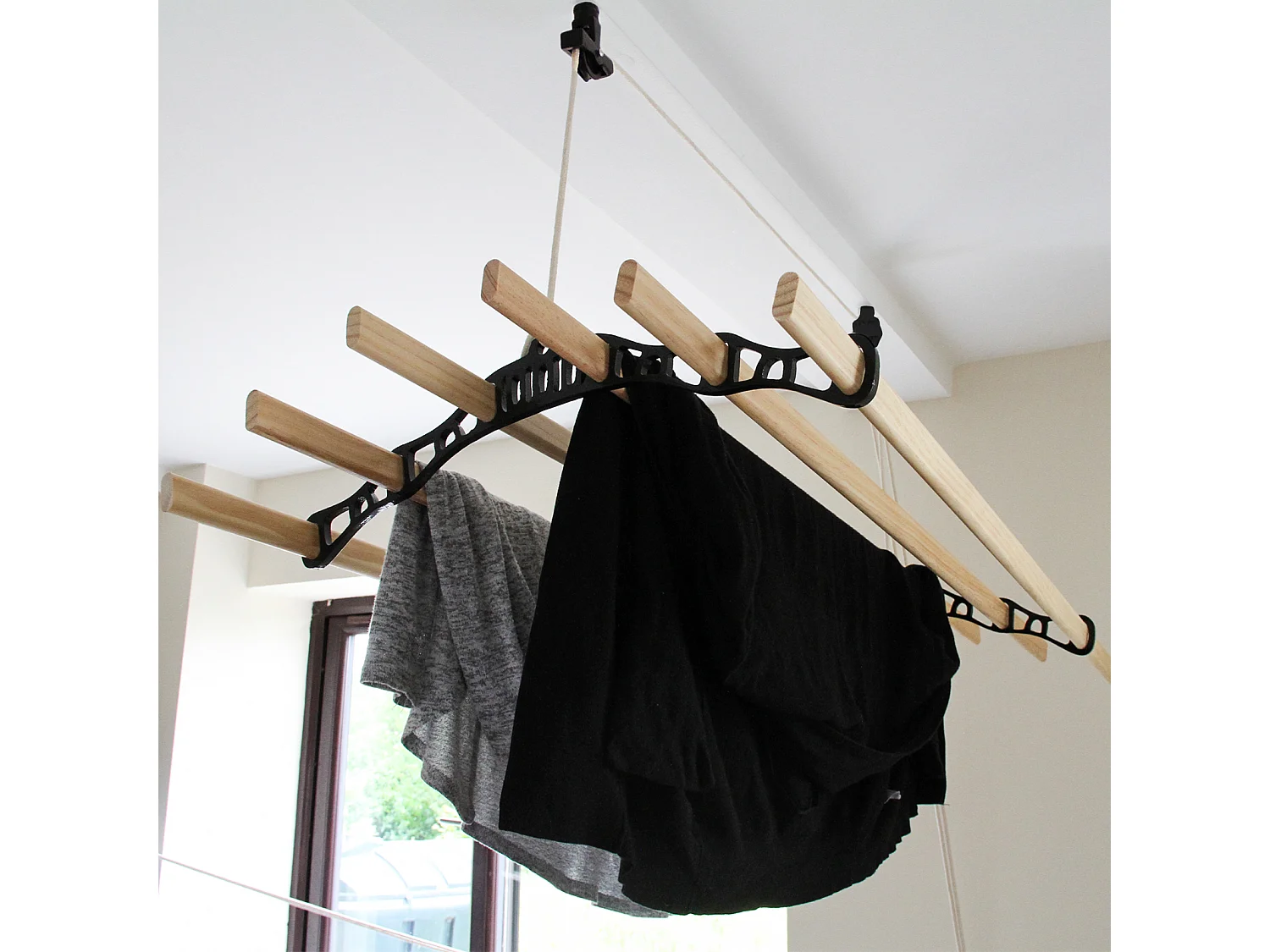 Droogrek Ophangbaar Plafond - Zwart - 1.4m