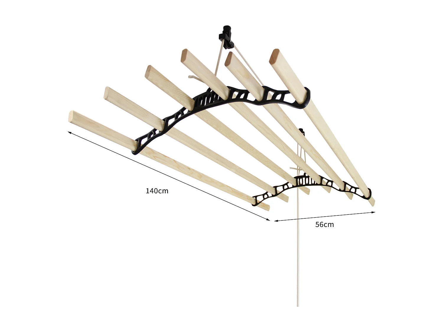 Droogrek Ophangbaar Plafond - Zwart - 1.4m