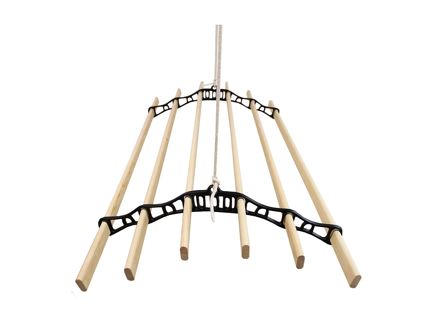 MonsterShop 1.5m Platzsparender 6 Kieferlatten Deckentrockner aus Holz Kleidertrockner Wäschetrockner Trockner Deckenwäschetrockner im Viktoranischer Stil -Schwarz