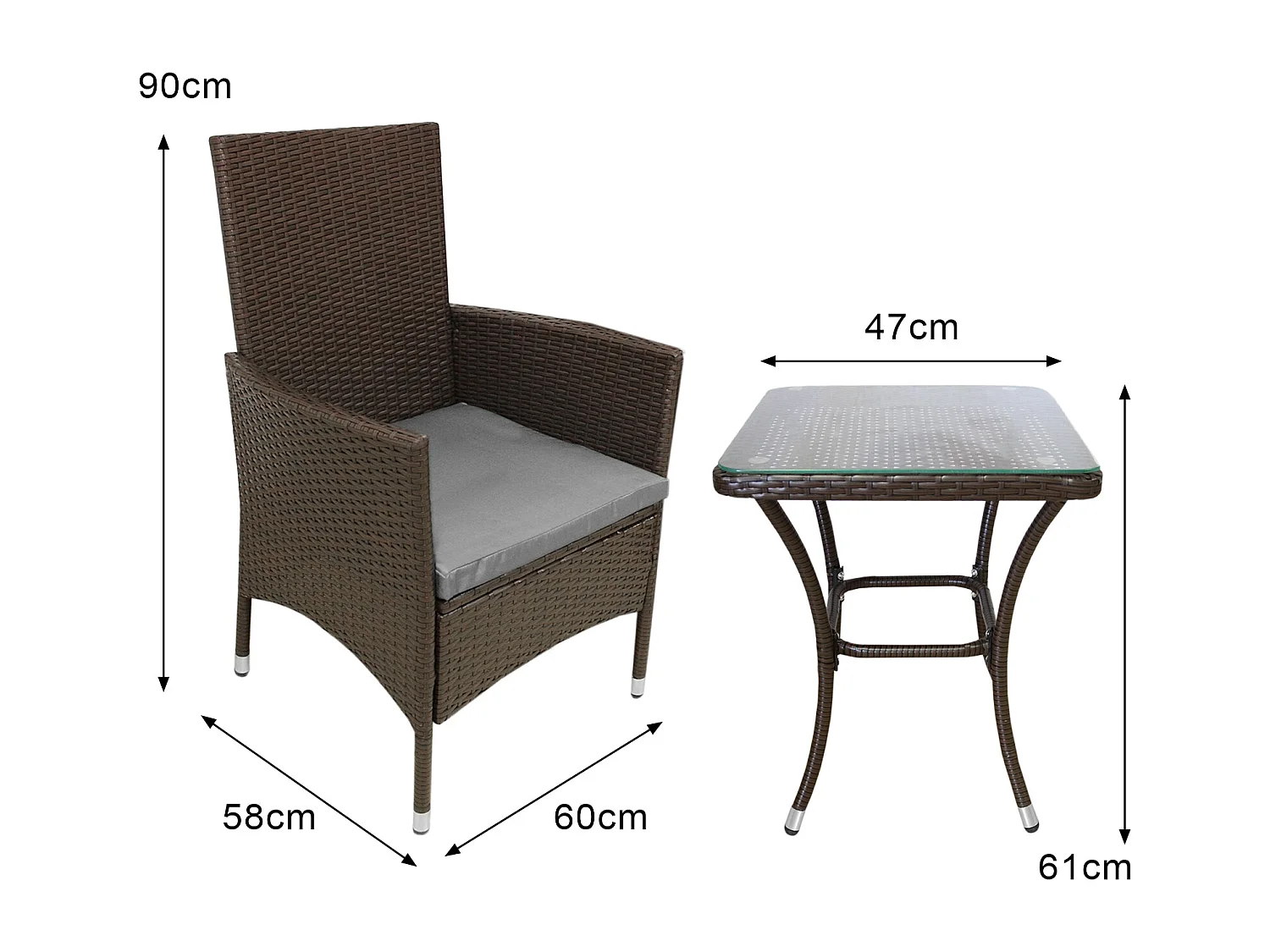 Jardí Set Bistro Rotin Marron