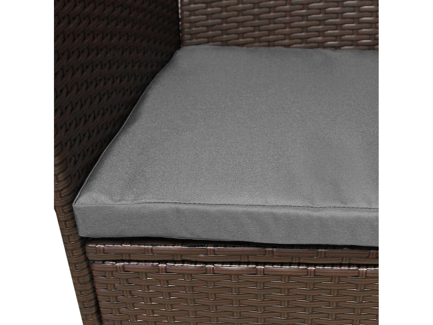 Jardí - Set Bistro da Giardino di Vimini Protezione Anti-UV con Tavolino e Due Poltron Sedie Copn Cuscini 5cm Copertura Anti-Pioggia 2 Posti - Marrone