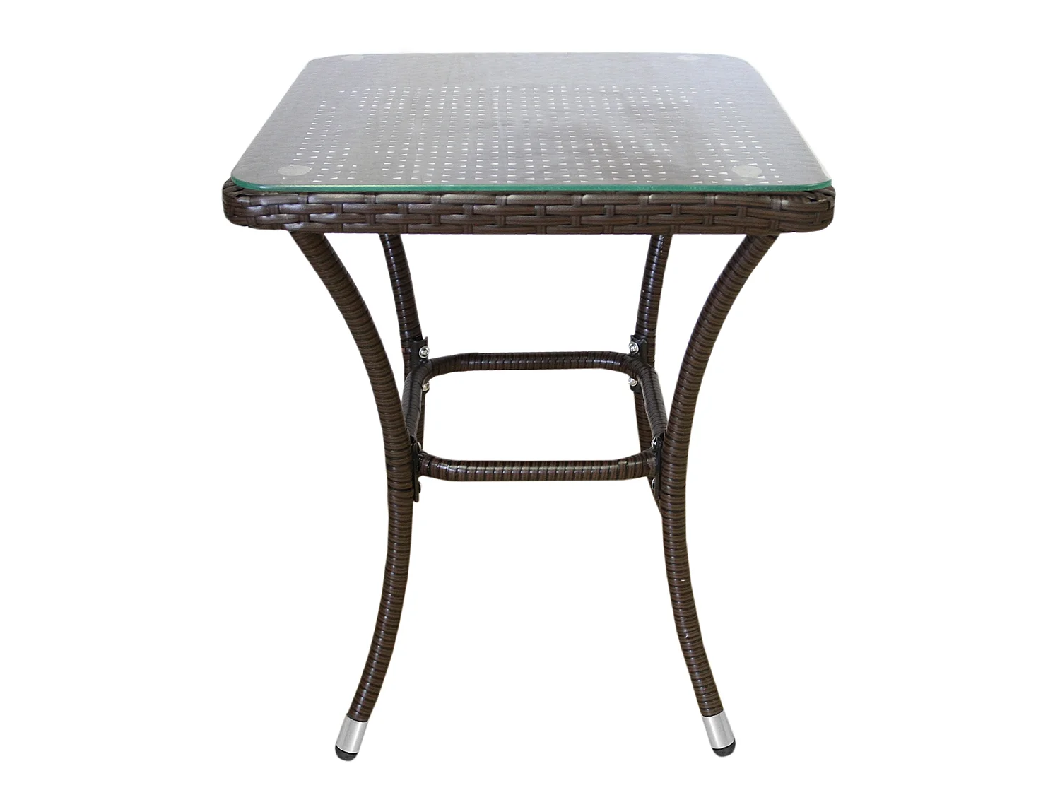 Jardí - Set Bistro da Giardino di Vimini Protezione Anti-UV con Tavolino e Due Poltron Sedie Copn Cuscini 5cm Copertura Anti-Pioggia 2 Posti - Marrone