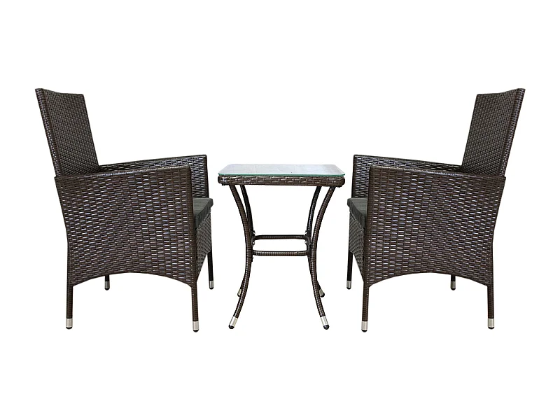 Gartenmöbel Set Bistroset Sitzgruppe Rattan Gartenset Essgruppe Stuhl Tisch Braun Terassenmöbel Gartenmöbel