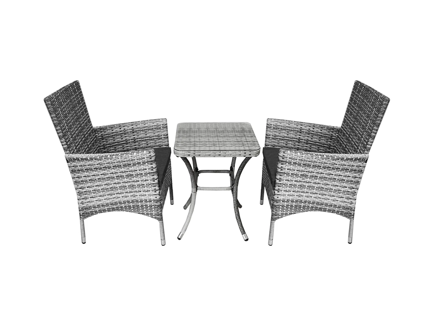 Jardí Set Bistro Rotin Gris Clair