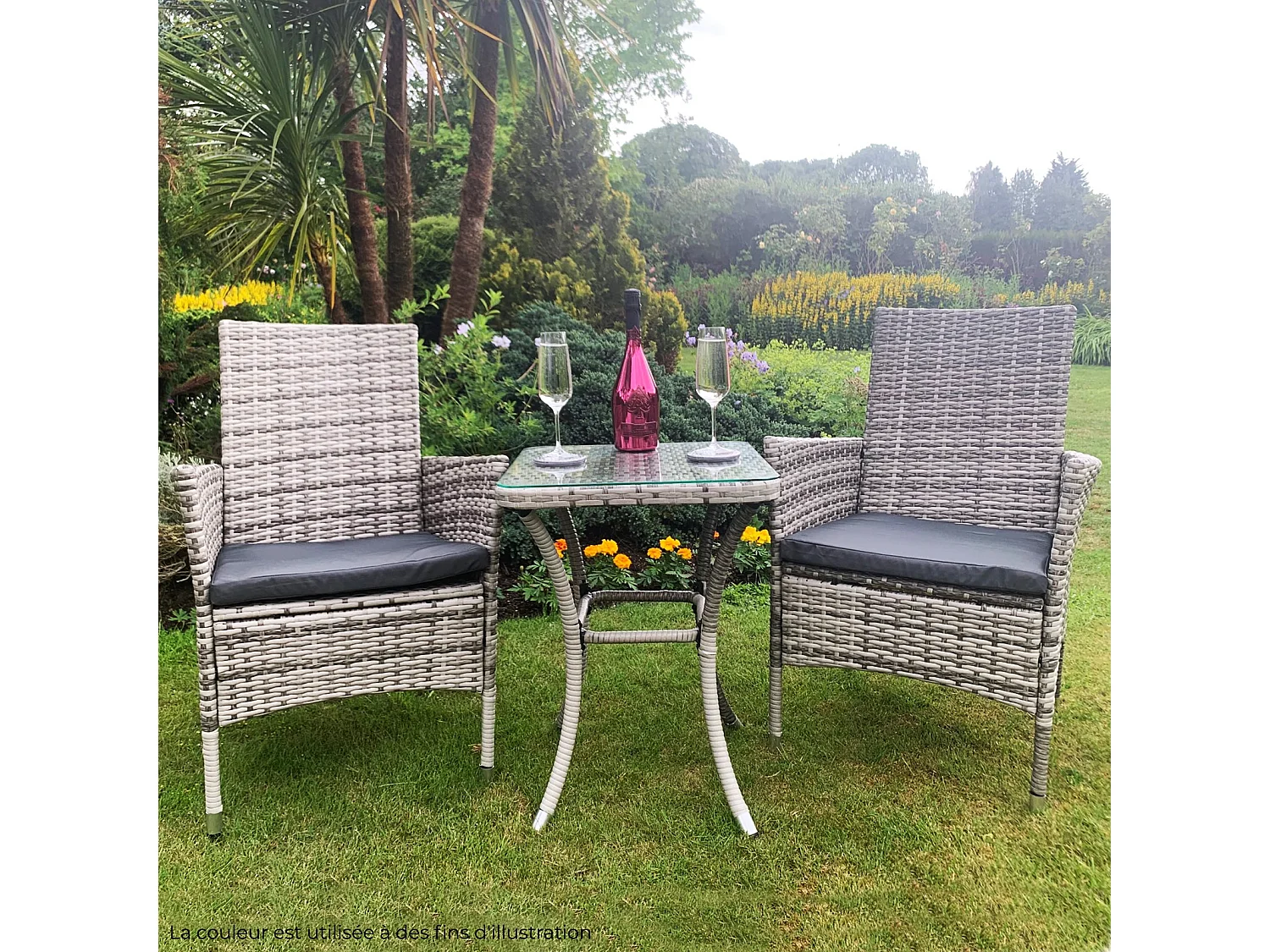 Jardí Set Bistro Rotin Gris