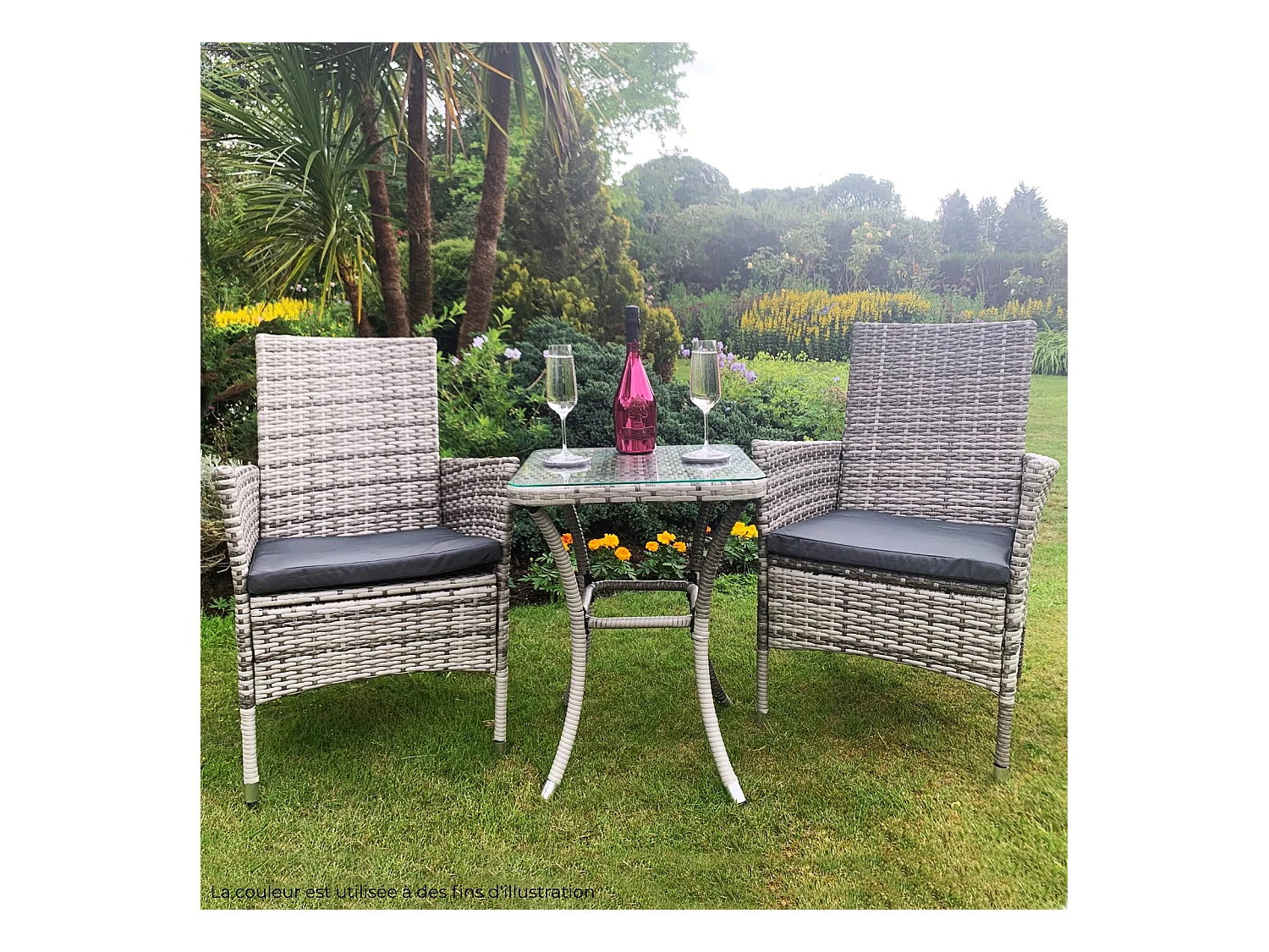 Jardí Set Bistro Rotin Gris