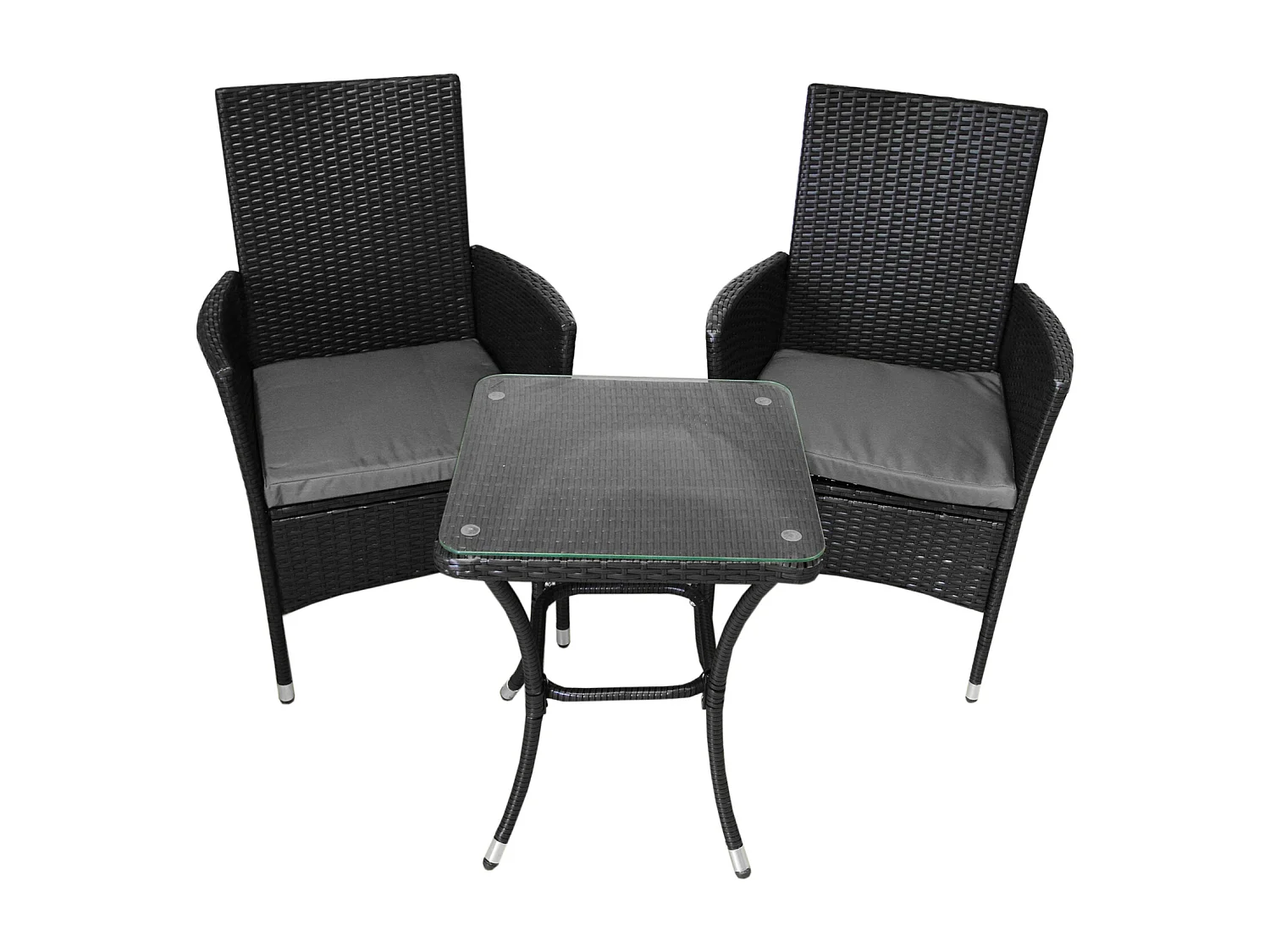 Jardí Set Bistro Rotin Noir