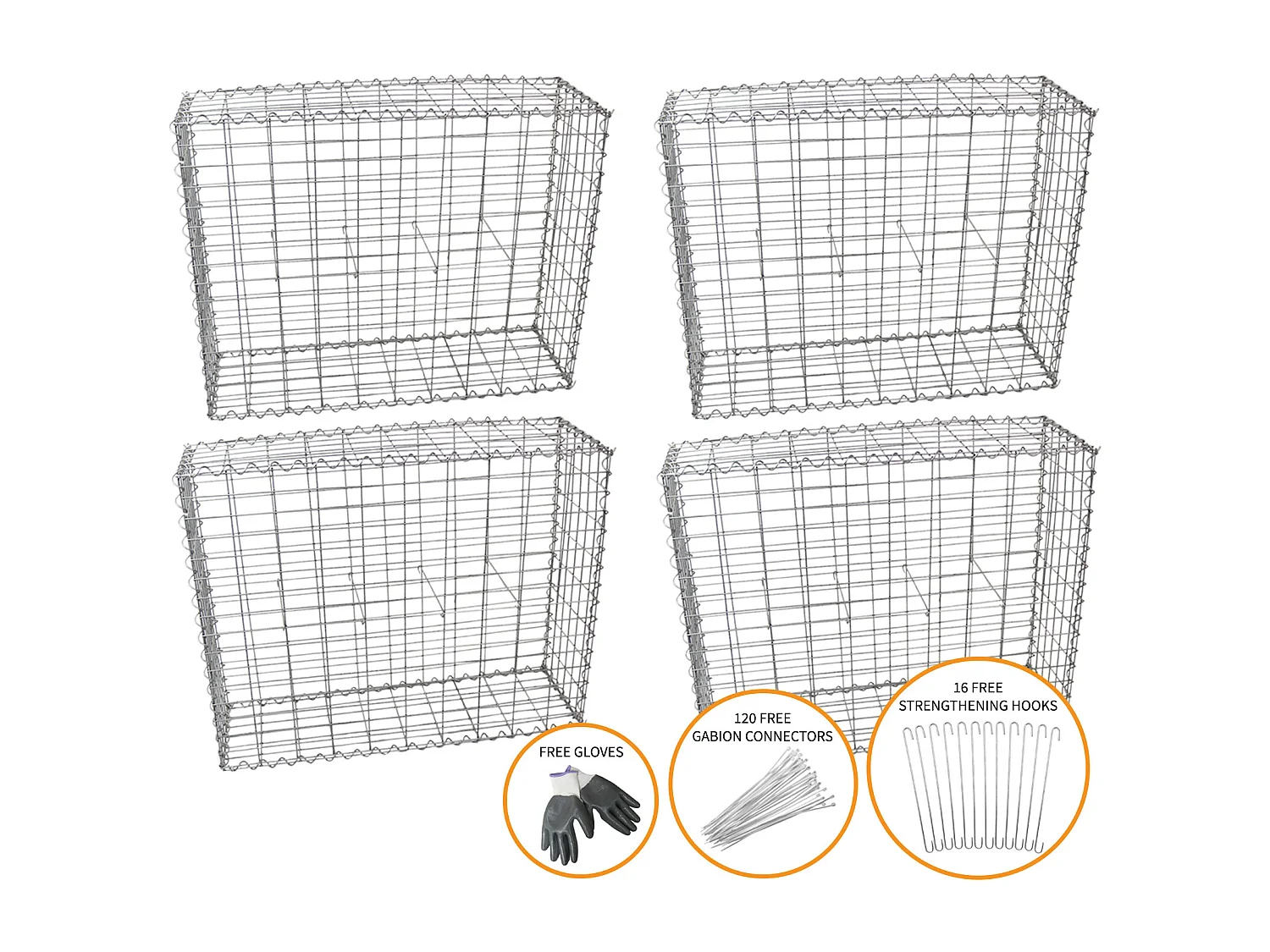 Schanskorven Gabion 100 x 95 x 30 cm / 4 stuks