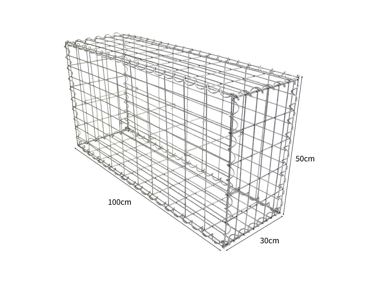 MonsterShop Lot de 3 Paniers de Gabions 100 x 50 x 30