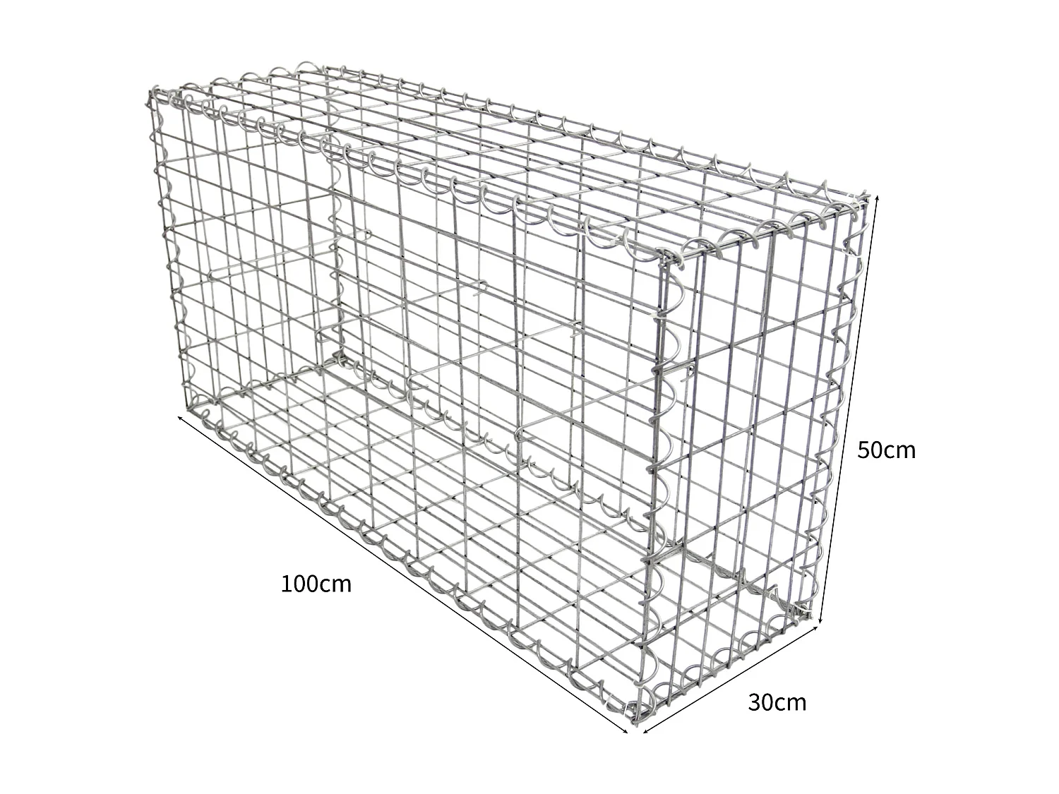 MonsterShop Lot de 3 Paniers de Gabions 100 x 50 x 30