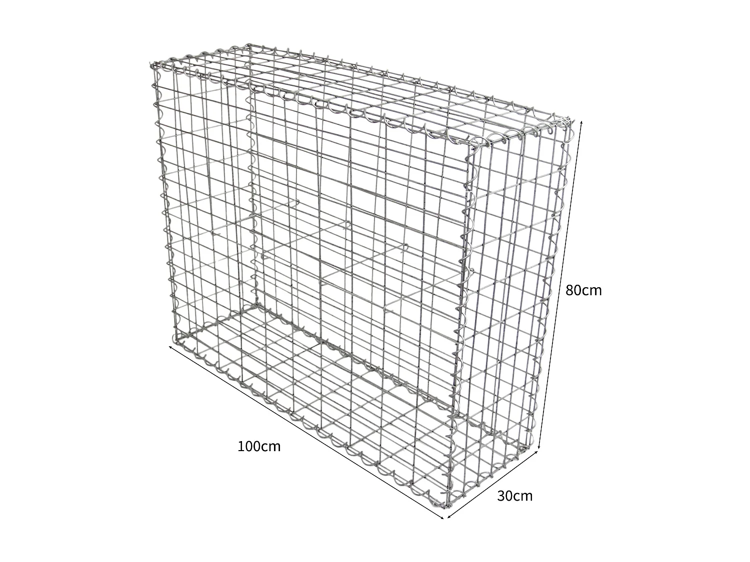 MonsterShop Lot de 2 Paniers de Gabions 100cm x 80cm x 30cm