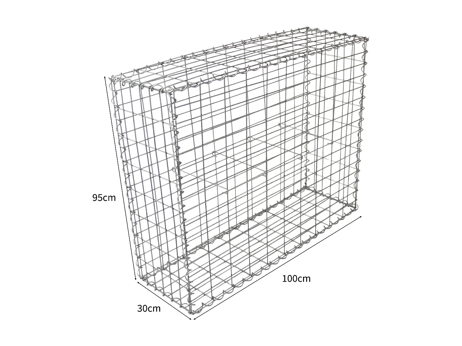 MonsterShop Lot de 2 Paniers de Gabions 100 x 95 x 30cm