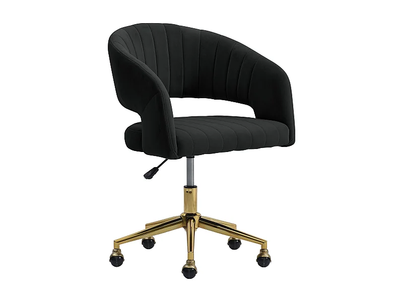 Silla de oficina de terciopelo - Negro y dorado - Altura ajustable - TIRIESI de Pascal Morabito
