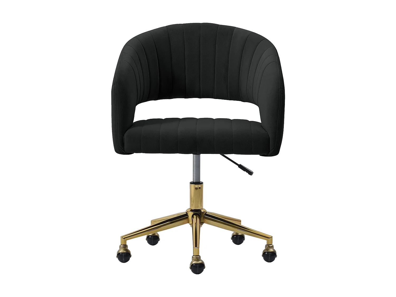 Silla de oficina de terciopelo - Negro y dorado - Altura ajustable - TIRIESI de Pascal Morabito