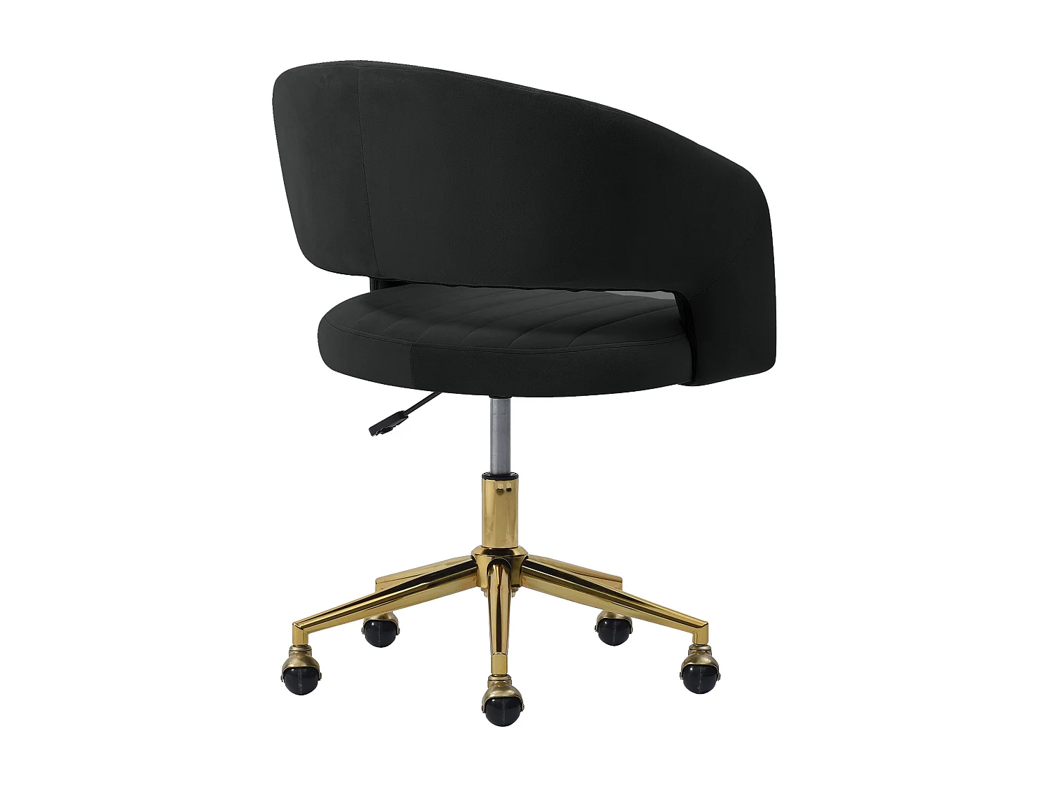 Silla de oficina de terciopelo - Negro y dorado - Altura ajustable - TIRIESI de Pascal Morabito