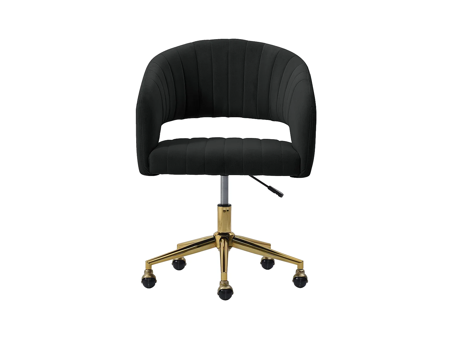 Bureaustoel van velours - Zwart en goudkleurig - Verstelbare hoogte - TIRIESI van Pascal Morabito
