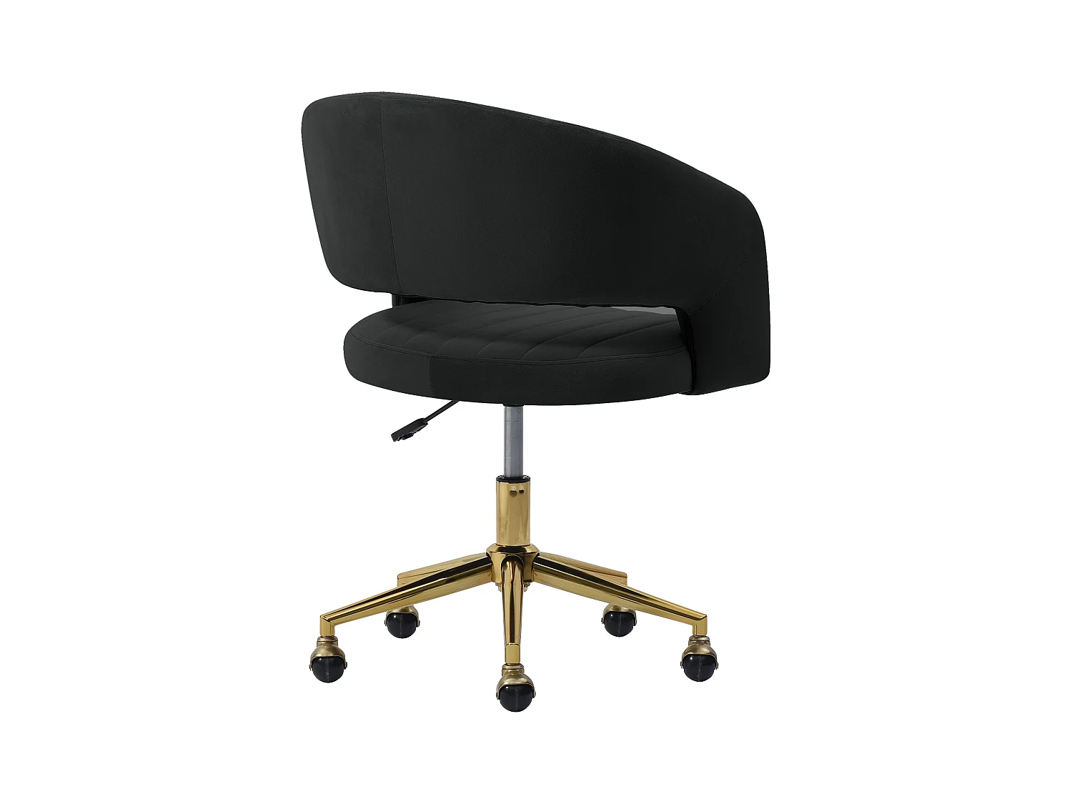 Bureaustoel van velours - Zwart en goudkleurig - Verstelbare hoogte - TIRIESI van Pascal Morabito