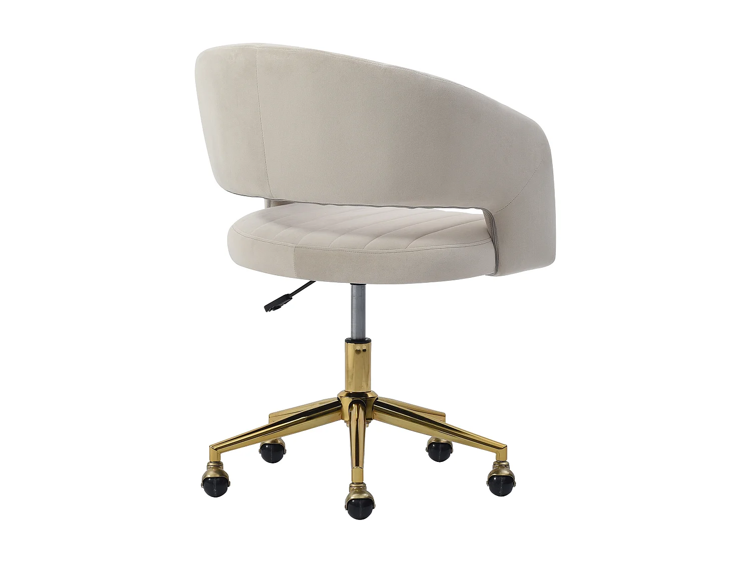 Chaise de bureau en velours - Beige et doré - Hauteur réglable - TIRIESI de Pascal Morabito