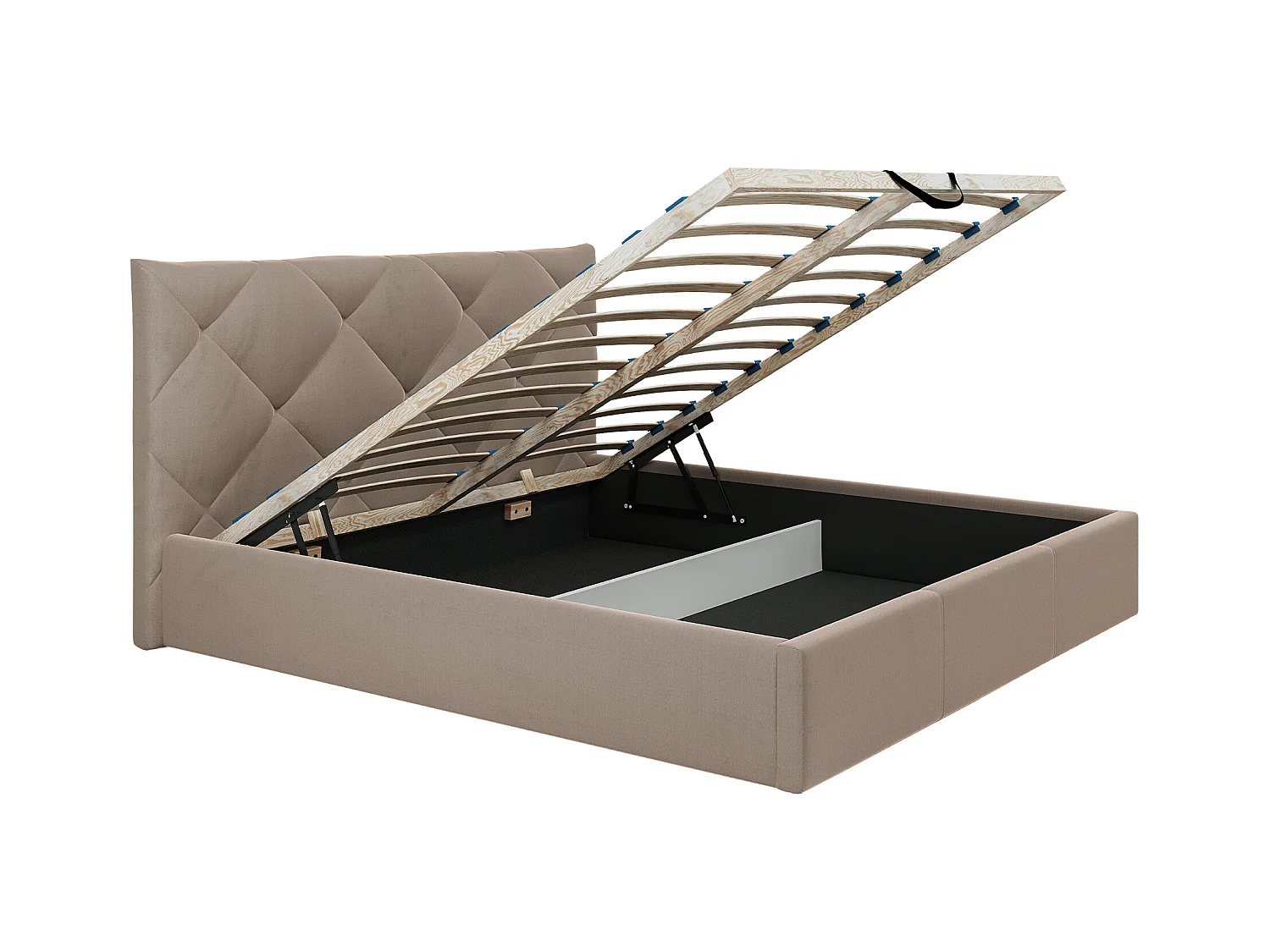 Seng med opbevaring 180 x 200 cm - Velour - Beige - STARI af Pascal Morabito