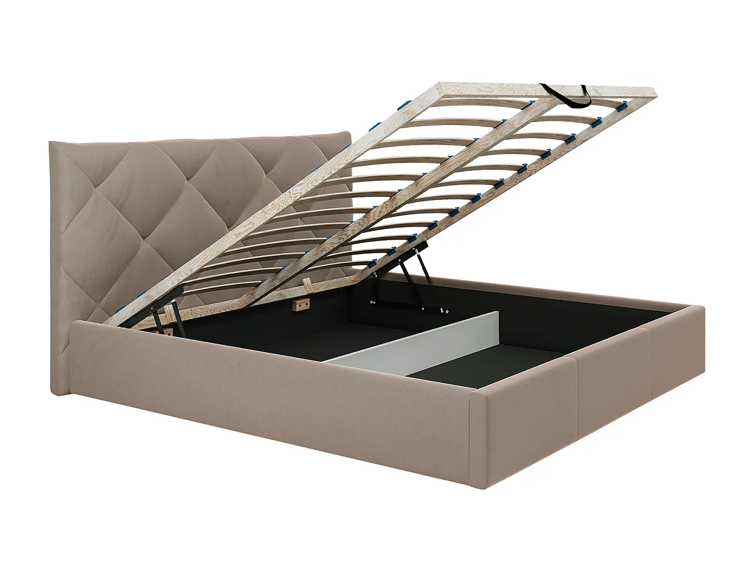 Lit coffre 180 x 200 cm - Velours - Beige - STARI de Pascal Morabito