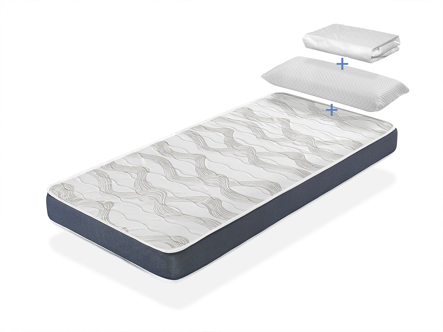 Pack Matelas 80X190 LIT ENFANTS H14 CM ORION CONFORT + 1 oreiller junior 80x35 CM + 1 Protège matelas 80x190 CM