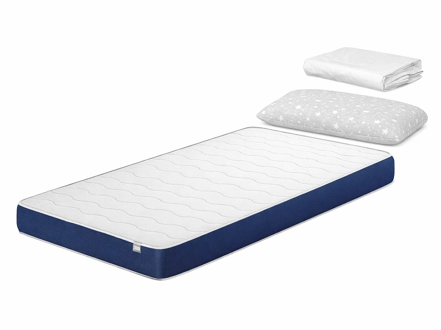 Pack Matelas 90X200 LIT ENFANTS h14 CM ORION CONFORT + 1 oreiller junior 90x35 cm + 1 Protège matelas 90x200 cm