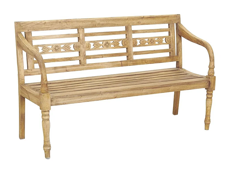 Banc 3 places en acajou naturel antique