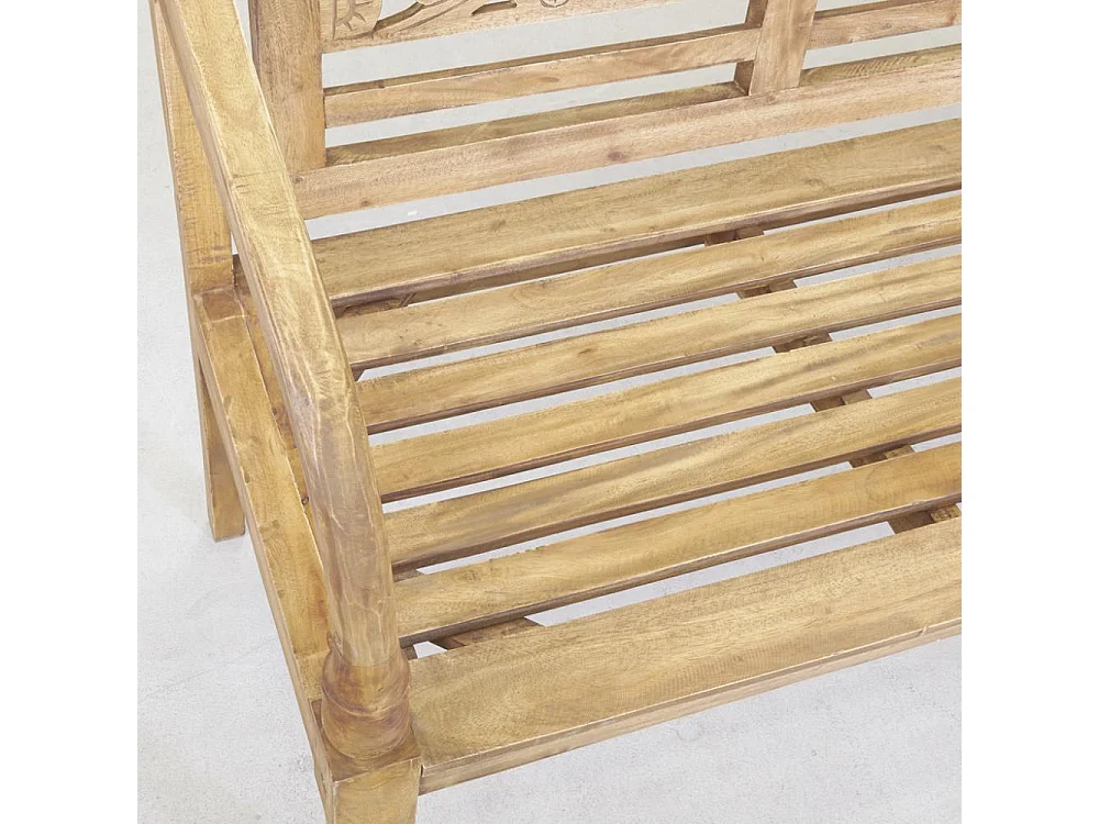 Banc 3 places en acajou naturel antique