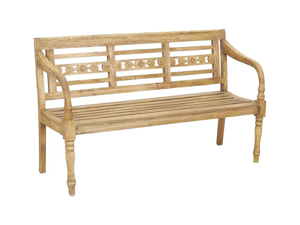 Banc 3 places en acajou naturel antique