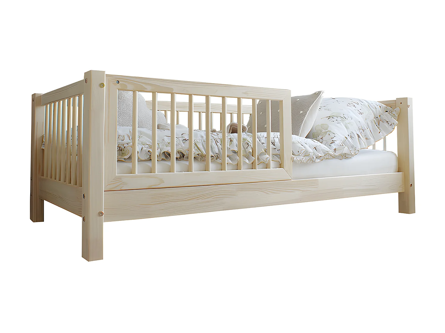 Cama 90x190 com pés de 10 cm Sybil Bois