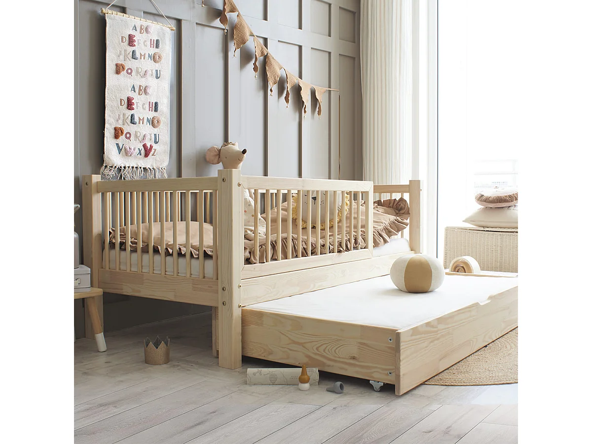 90x190 barrier bed inclusief boxspring en lade Sybil Bois