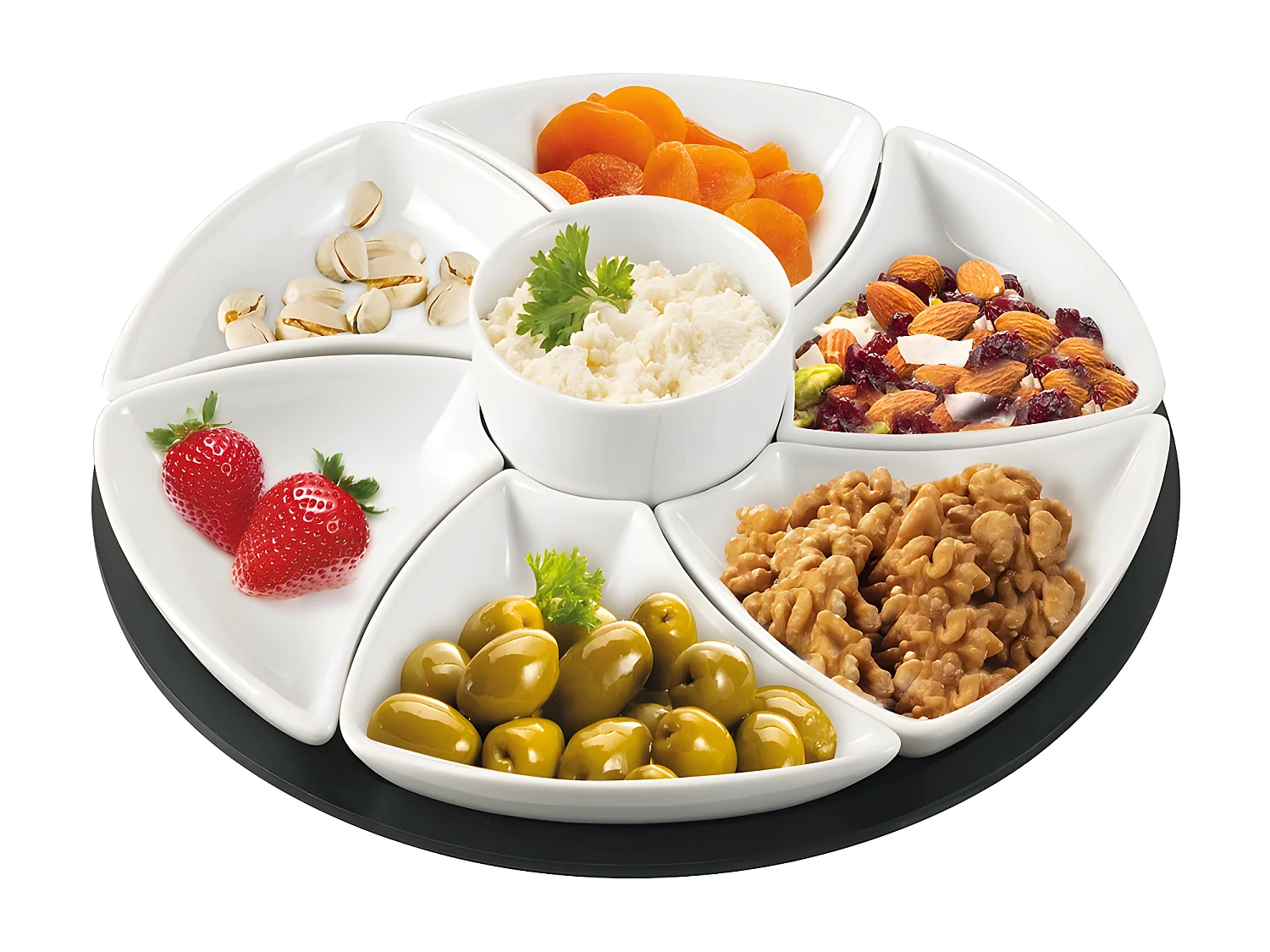 Service apéritif Hélice 8 pièces 30 cm