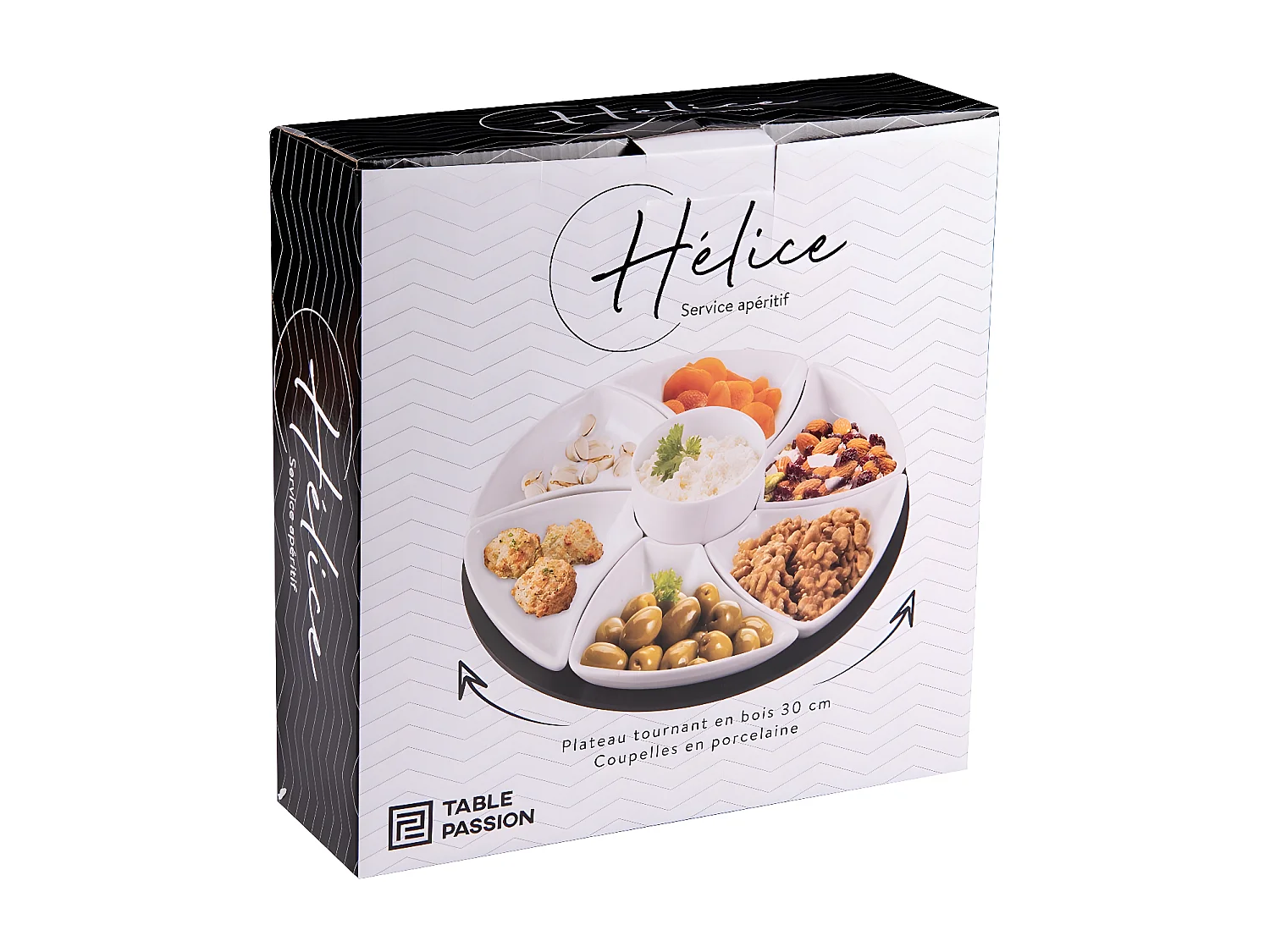Service apéritif Hélice 8 pièces 30 cm
