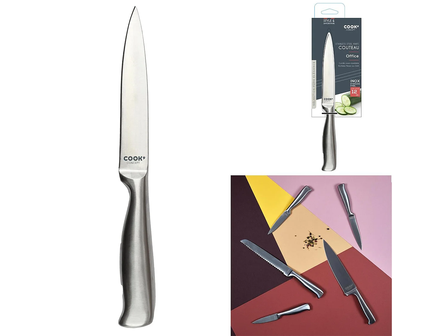 Couteau Lame 12cm En Acier Inoxydable Argent