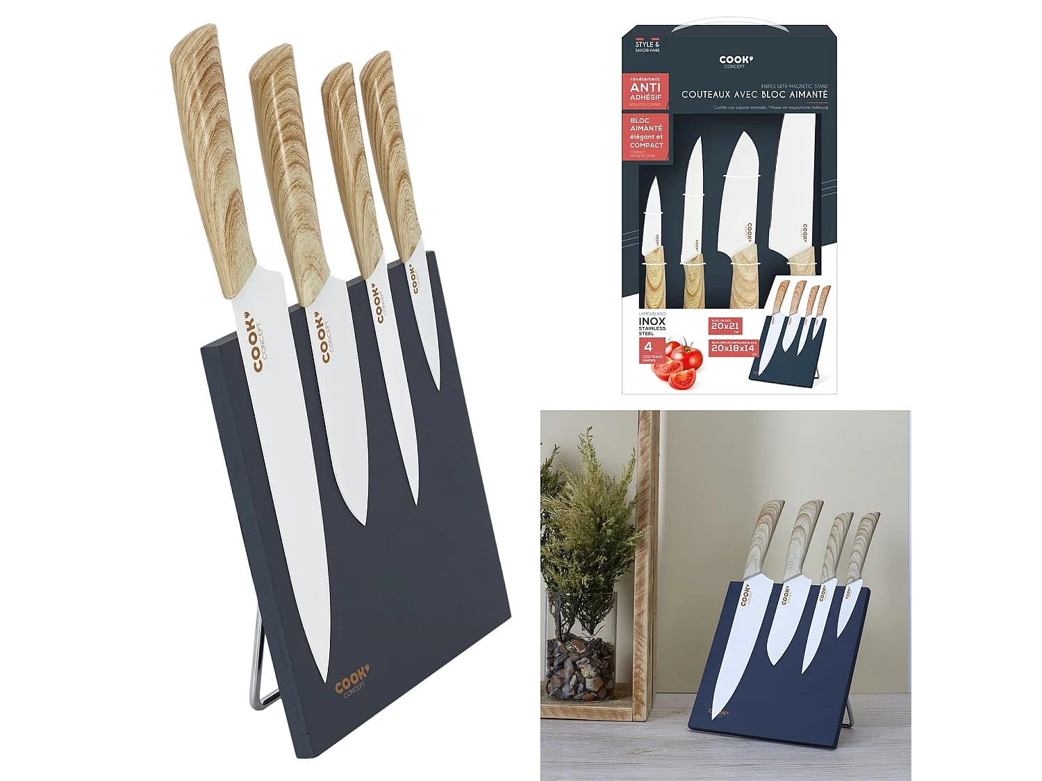 Couteau X4 Avec Support Aimante