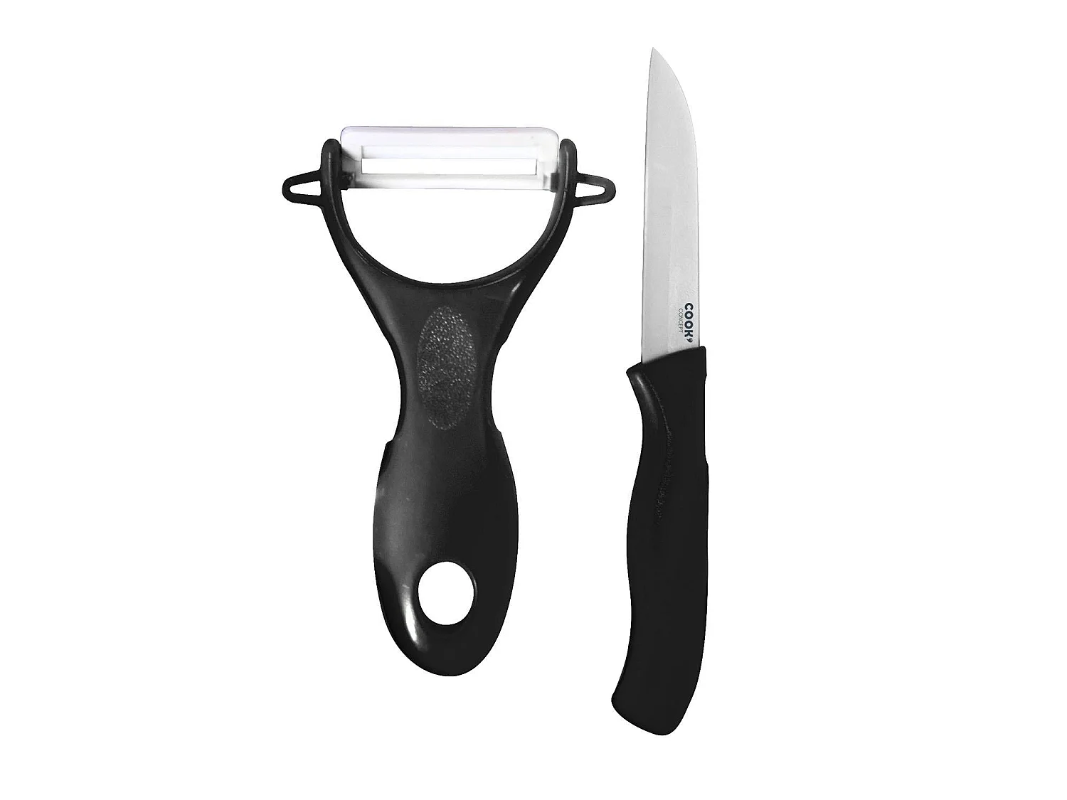 Couteau & Éplucheur "Céramique" 16cm Noir
