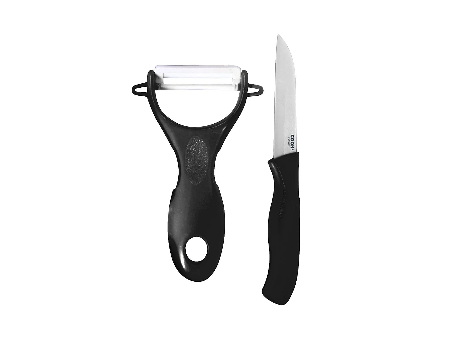 Couteau & Éplucheur "Céramique" 16cm Noir