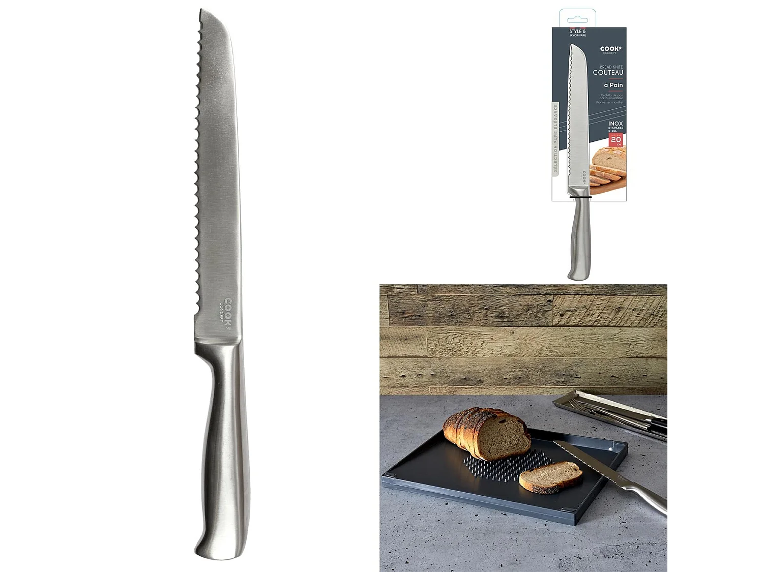 Couteau A Pain Acier Inoxydable Lame 20cm2
