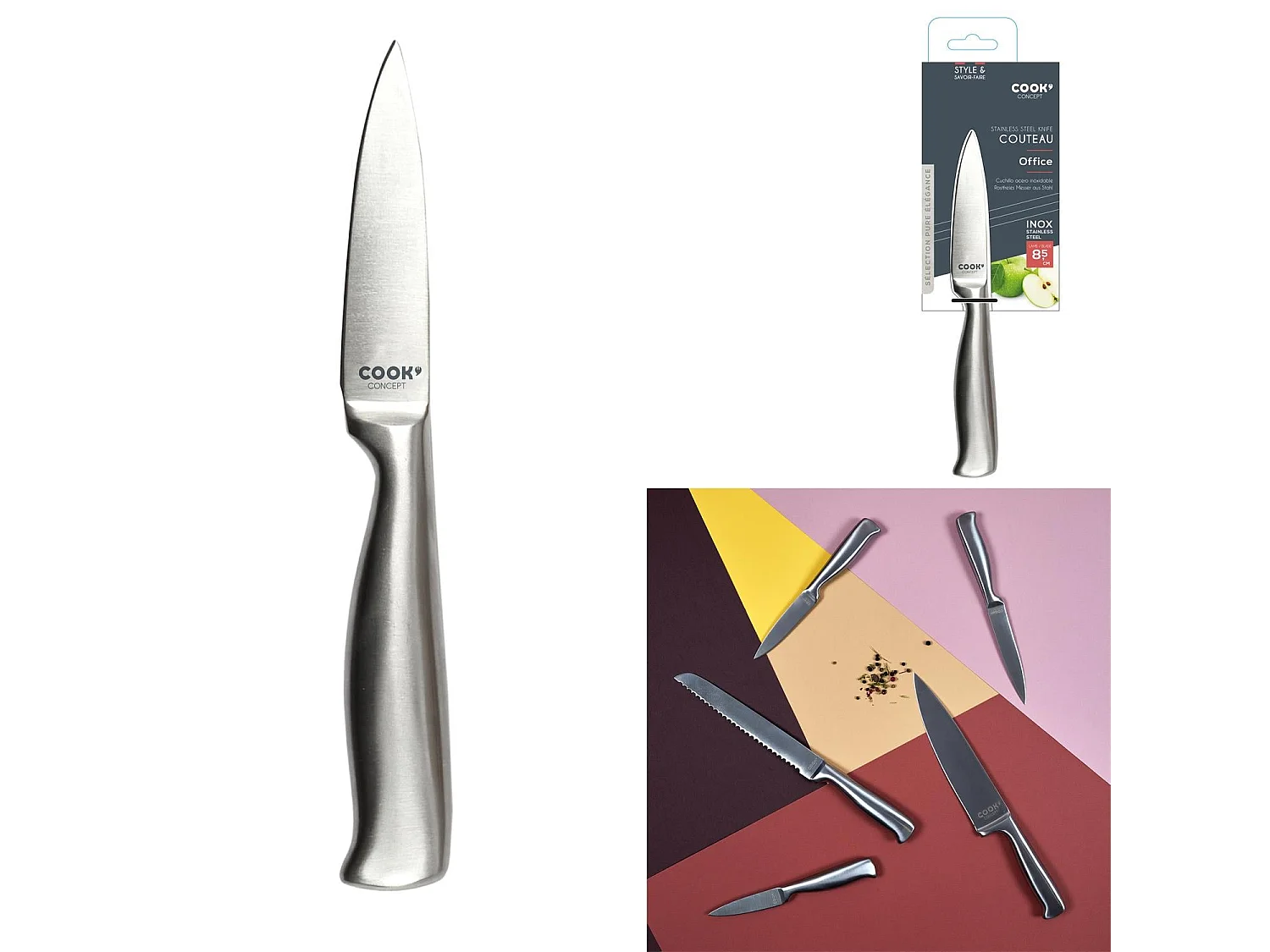 Couteau Office en Acier "Inox" 20cm Argent