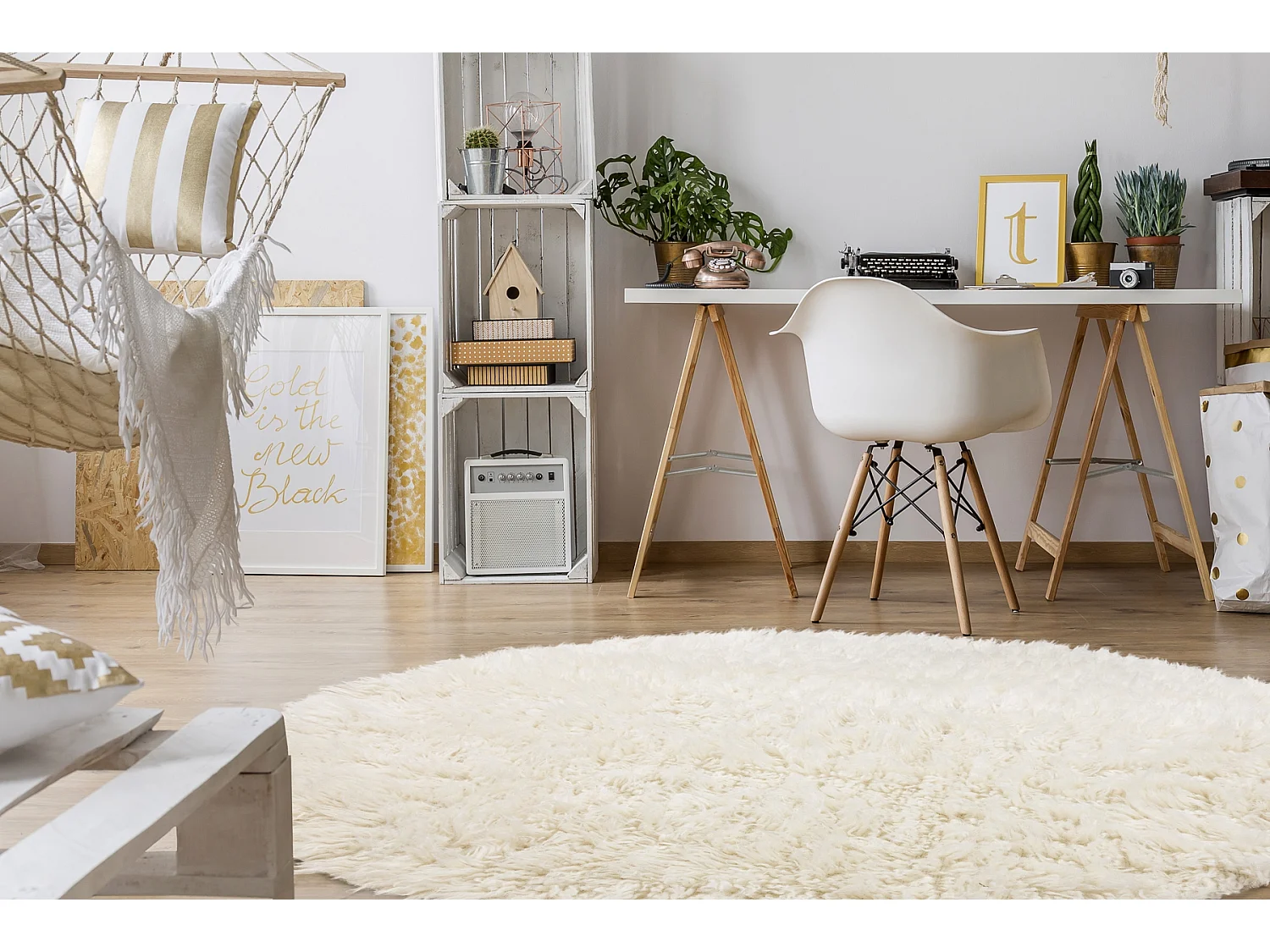 FLOKATI EN LAINE cercle cercle 180 cm