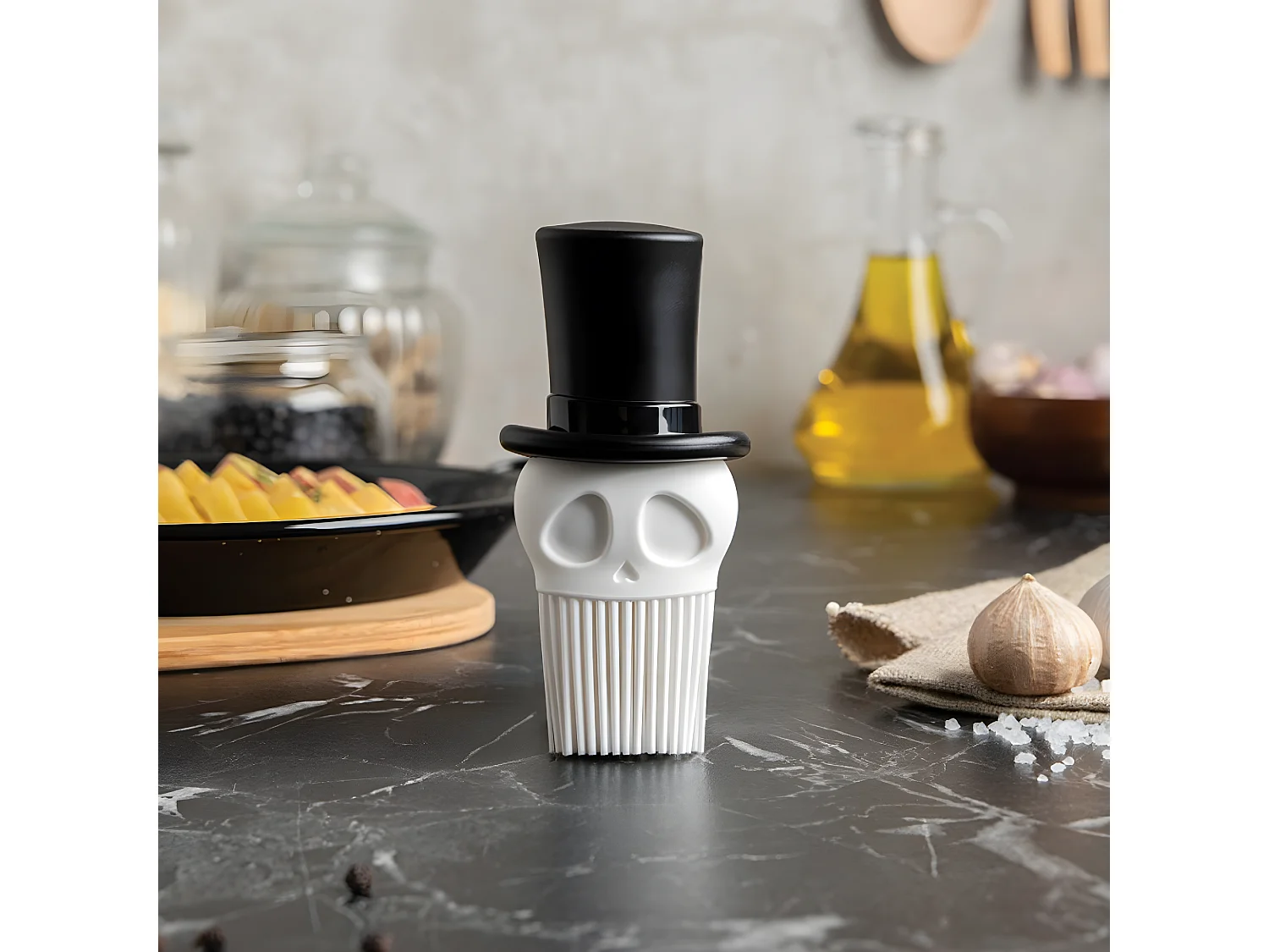 Pinceau de cuisine Skully Noir  PA Design