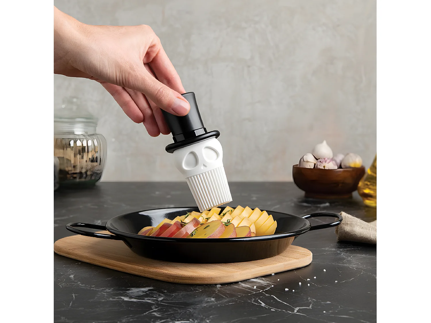 Pinceau de cuisine Skully Noir  PA Design