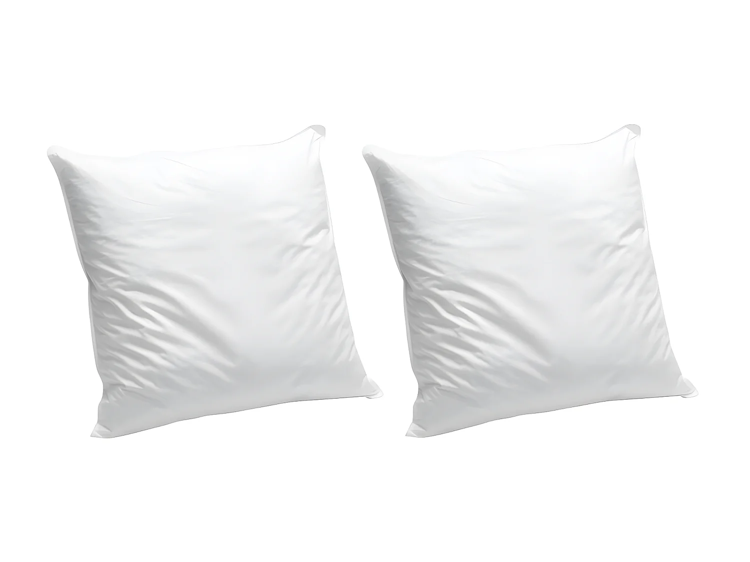 Kopfkissen 2er-Set aus Bio-Baumwolle von NATUREA - 60 x 60 cm - 550 g/m² - braune Abschlüsse - NATURE CONFORT